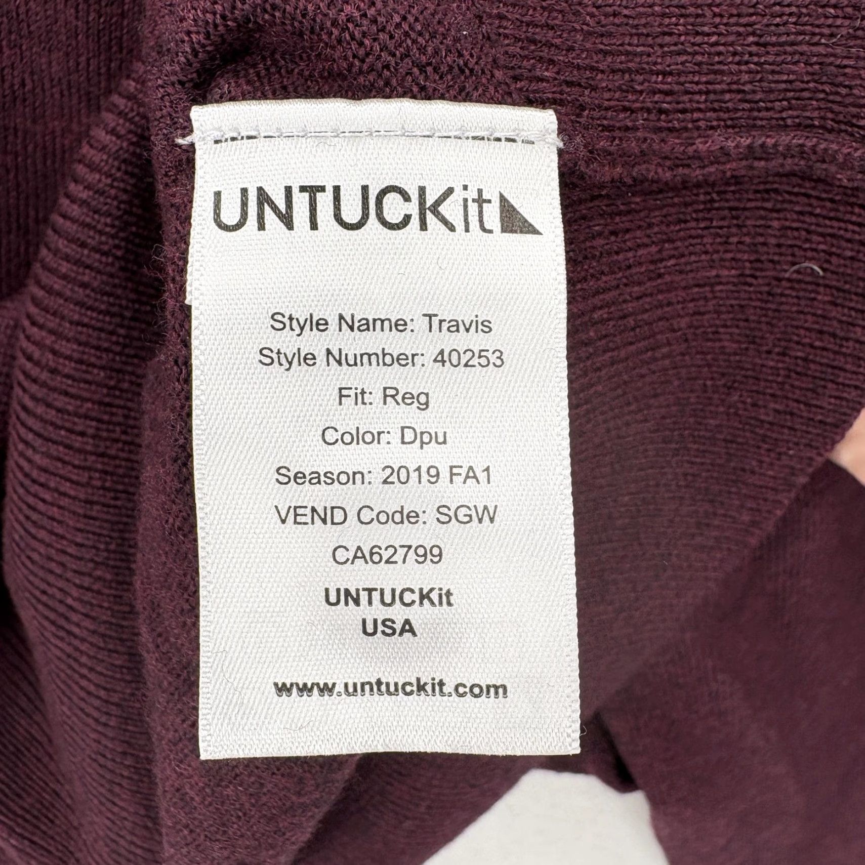UNTUCKit UNTUCKit Sweater Mens 2XL Purple Merino Wool Henley Knit Pullover Crew Neck Casual Festive Modern Look Size US XXL / EU 58 / 5 - 4 Thumbnail