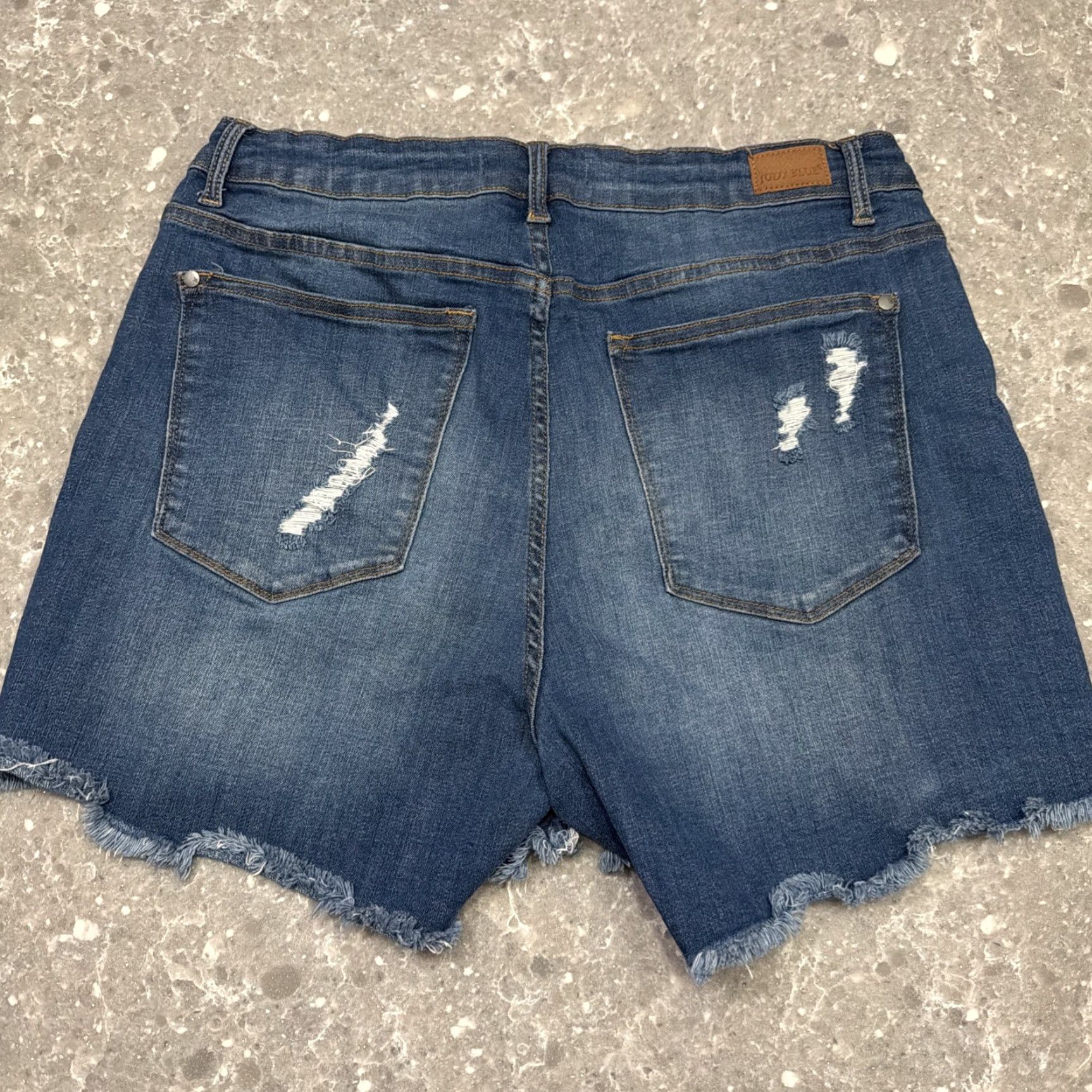 Vintage Judy Blue High Waist V-Front Bermuda Denim Shorts Size 1XL x 5 Dark Wash Stretch Size 40" / US 18 - 5 Thumbnail