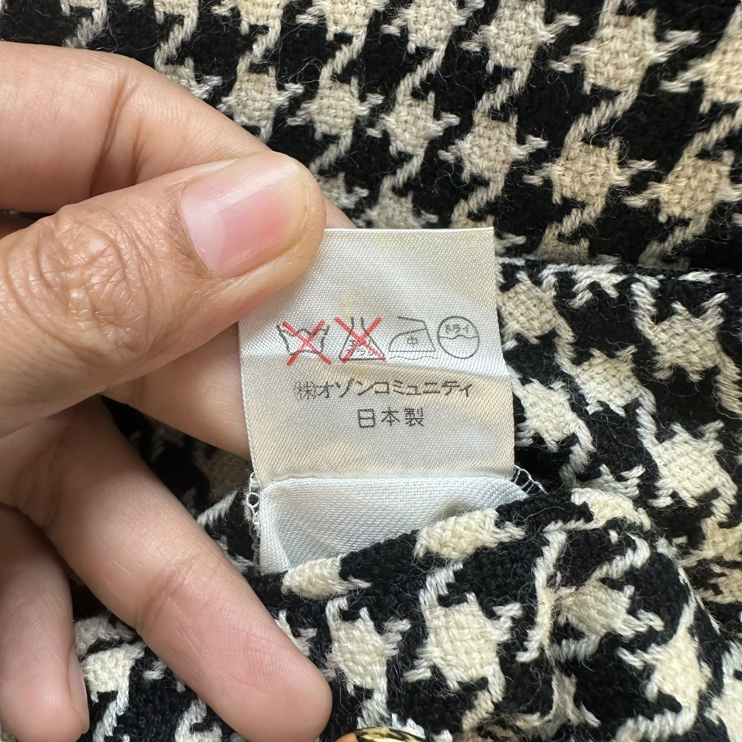 Hysteric Glamour Hysteric Houndstooth Logo Belted Wool Jacket #A27-0624 Size S / US 4 / IT 40 - 10 Thumbnail