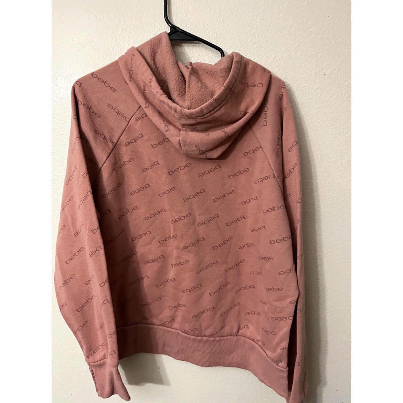 Bebe BEBE SPORT Hoodie Womens 2X Pink Logo Activewear Sweatshirt Pullover Hooded Pockets Knit Cotton Blend Size XXL / US 16-18 / IT 52-54 - 2 Thumbnail