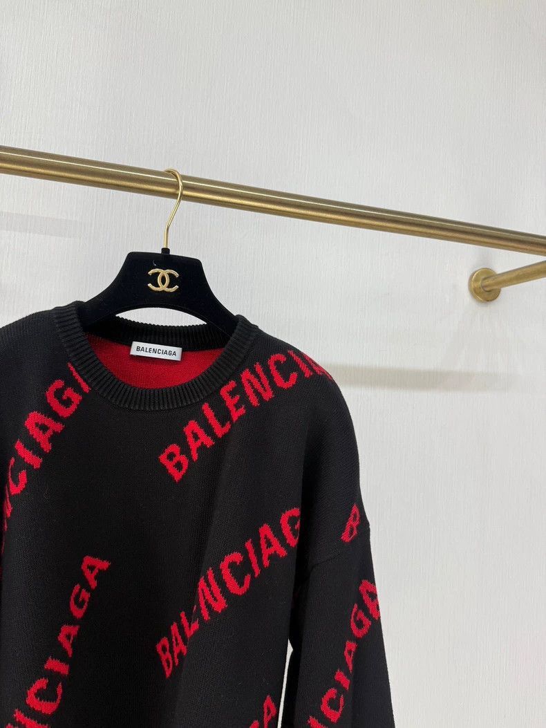 Balenciaga balenciaga black red logo sweater Size US M / EU 48-50 / 2 - 3 Thumbnail