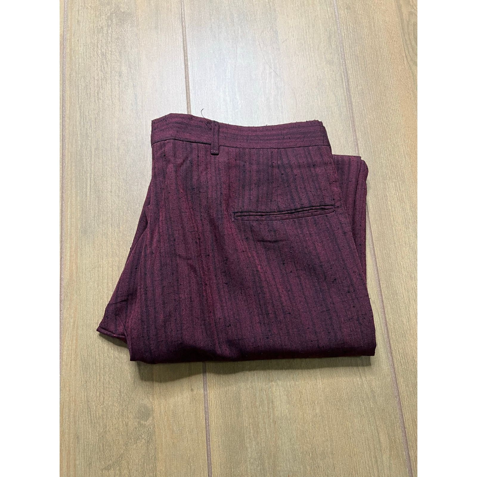 Vintage Vintage 1970s Burgundy Slub Trousers Talon USA Sz 35x31 Size US 35 - 11 Thumbnail