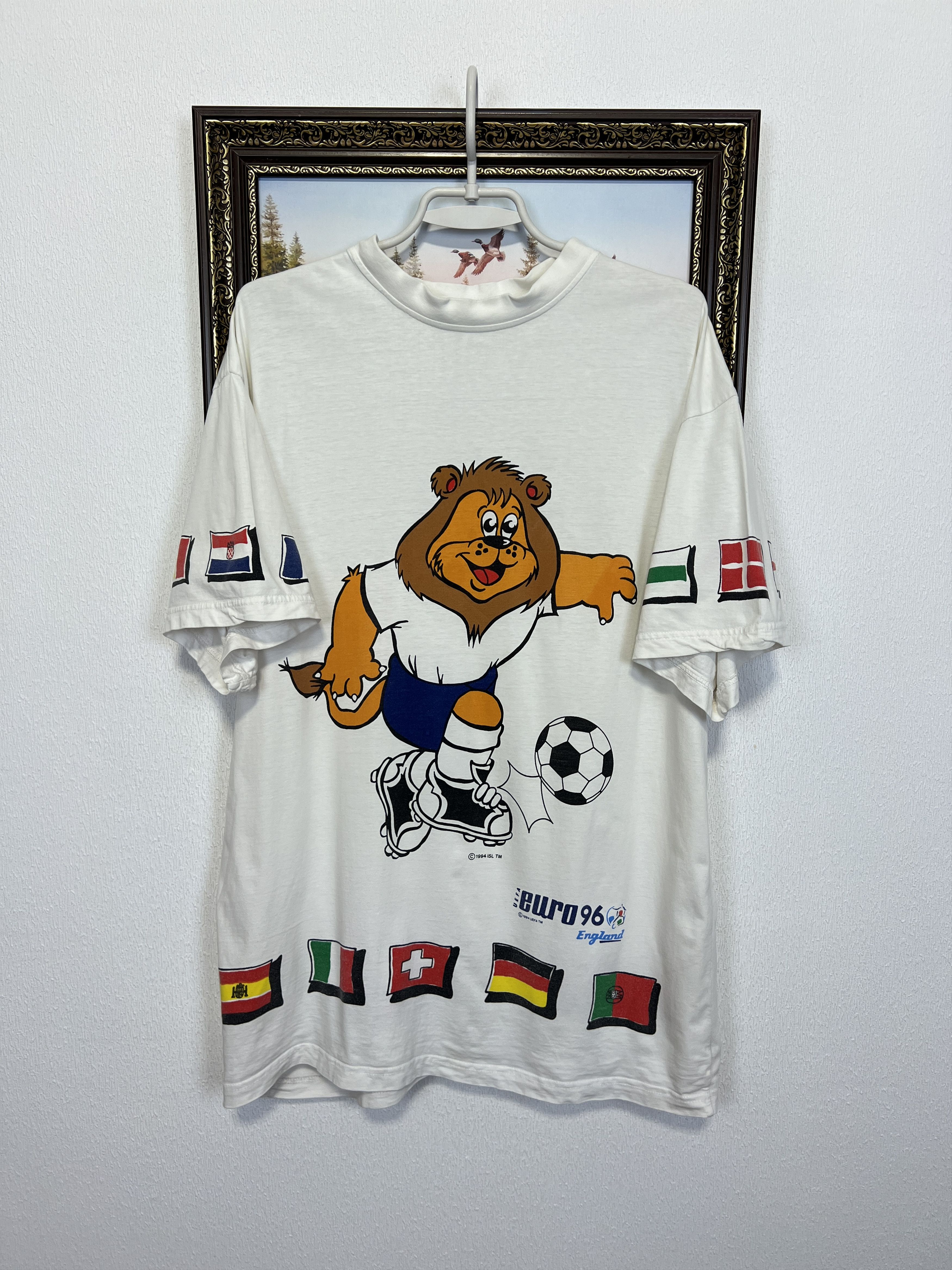 Vintage England EURO Football Shirt Soccer Over Print Jersey Trikot Size US XL / EU 56 / 4 - 1 Thumbnail