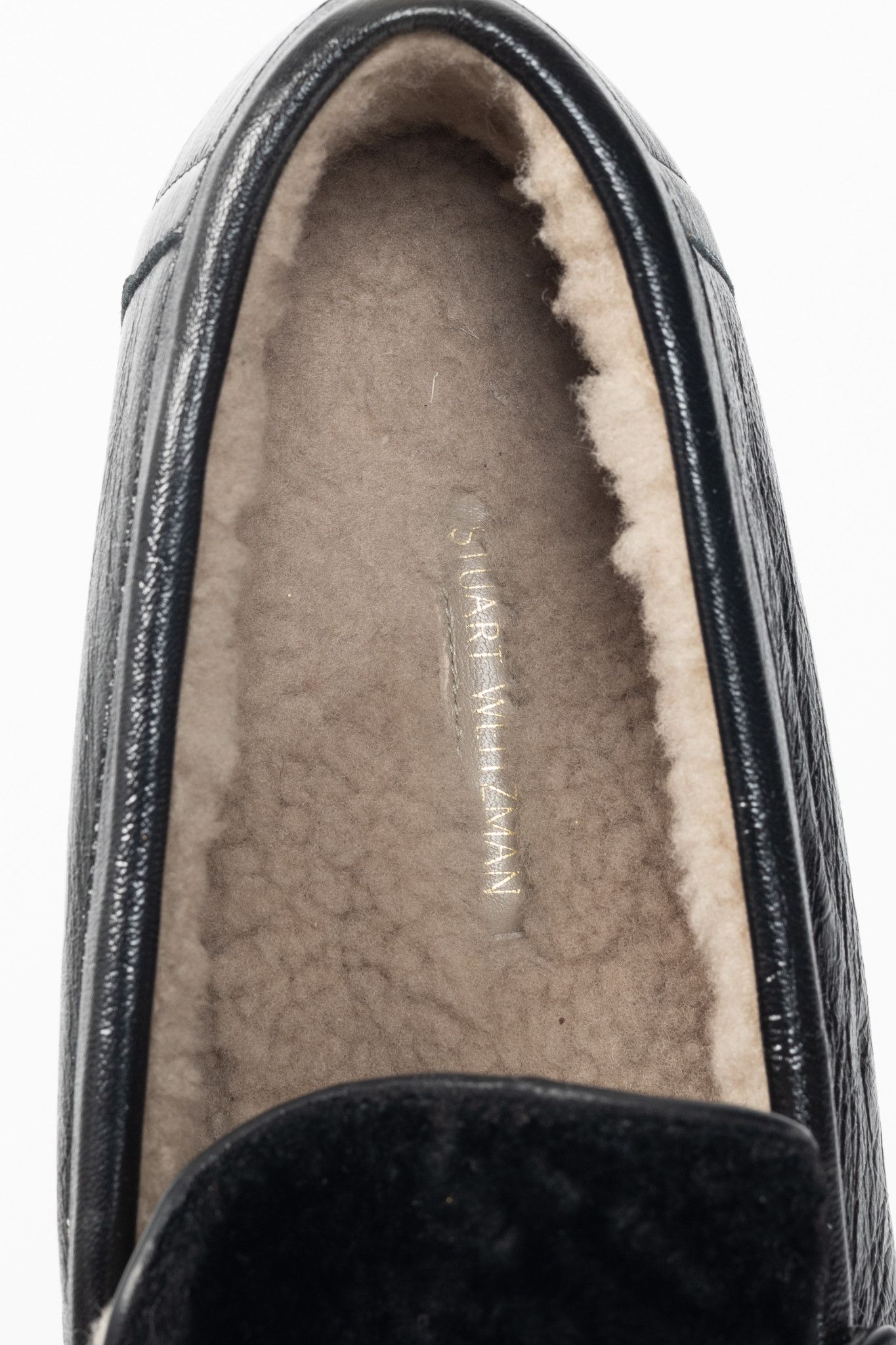 Stuart Weitzman Stuart Weitzman Bromley Black Sheepskin Loafers Size US 8.5 / IT 38.5 - 9 Thumbnail