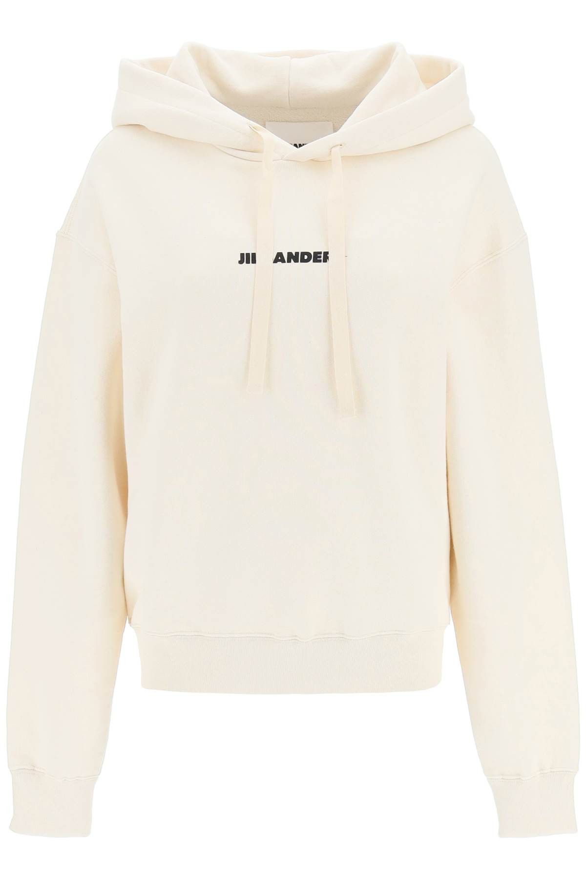 image of Jil Sander Logo Print Hoodie in Dune, Women's (Size Large)