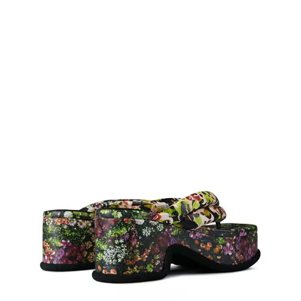 Dries Van Noten o1g2r1mq1024 Floral Print Leather Sandals in Multicolor Size US 8 / IT 38 - 4 Thumbnail