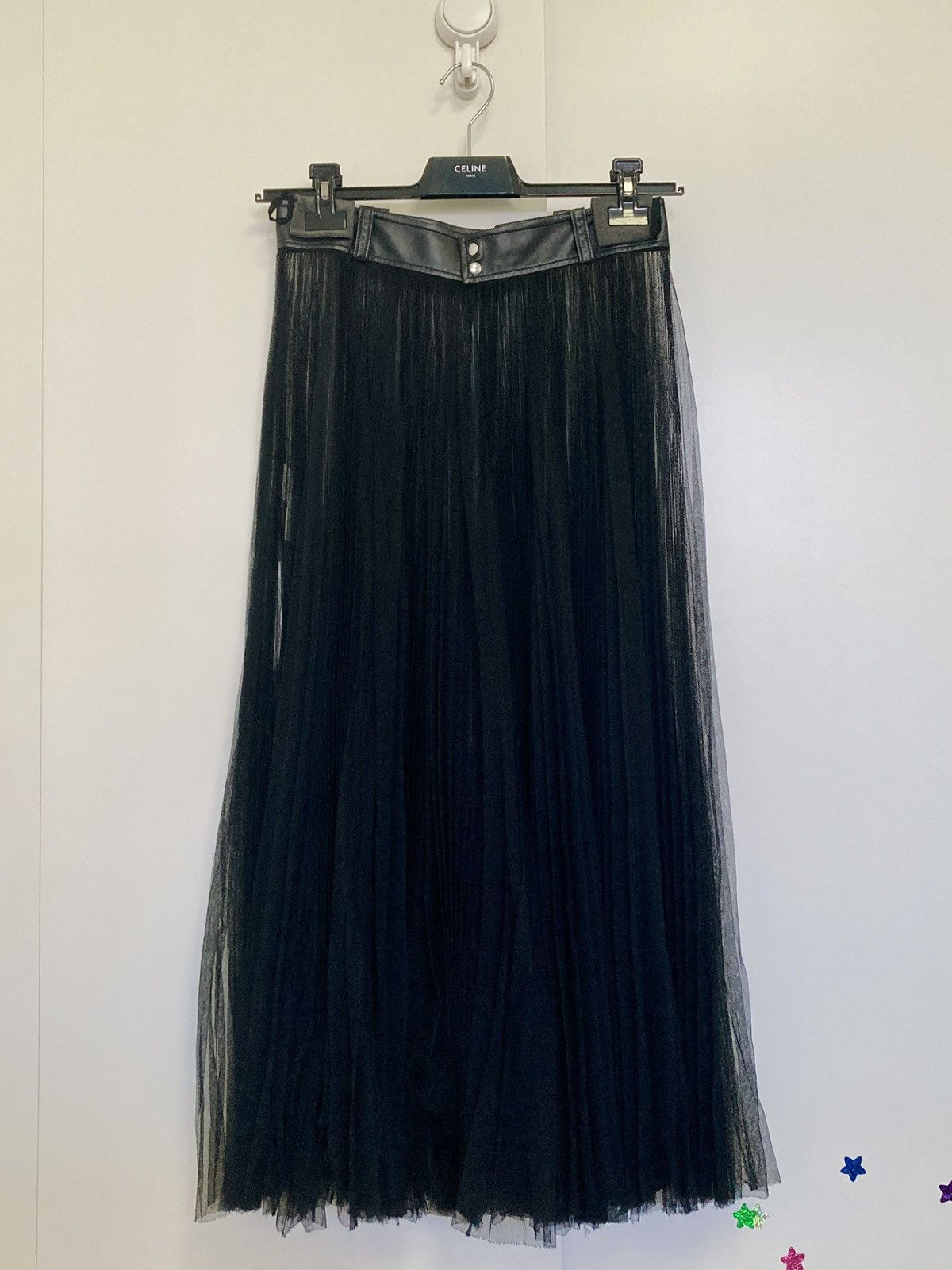 Celine CELINE BY HEDI SLIMANE 22SS RUNWAY ITEM TULLE PLEATED SKIRT Size 44R - 4 Thumbnail