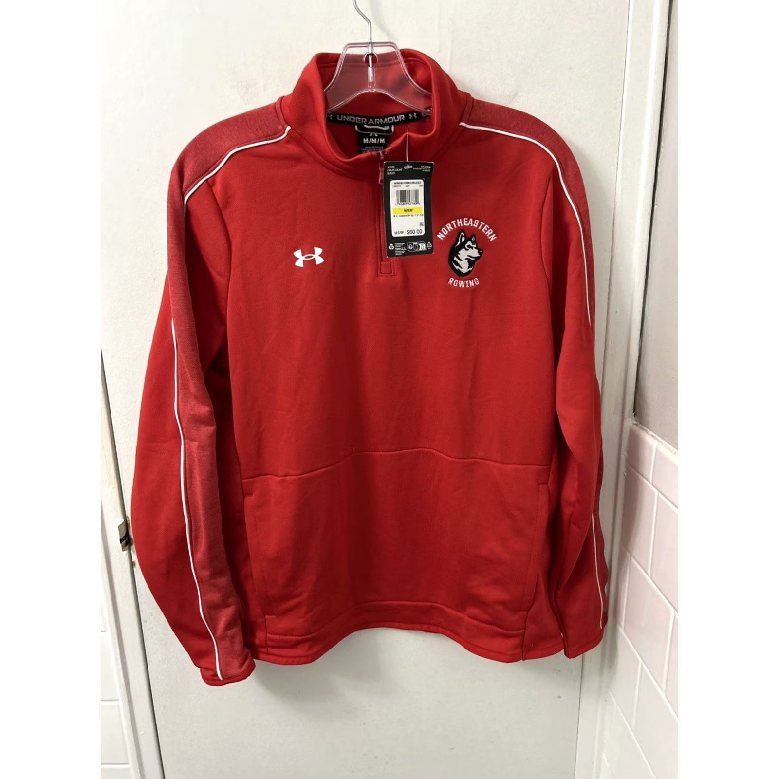 Under Armour Under Armour Command 1/4 Zip Womens Jacket Regular Medium Red Northeastern Rowing NWT Pullover Sports Track Size M / US 6-8 / IT 42-44 - 2 Thumbnail