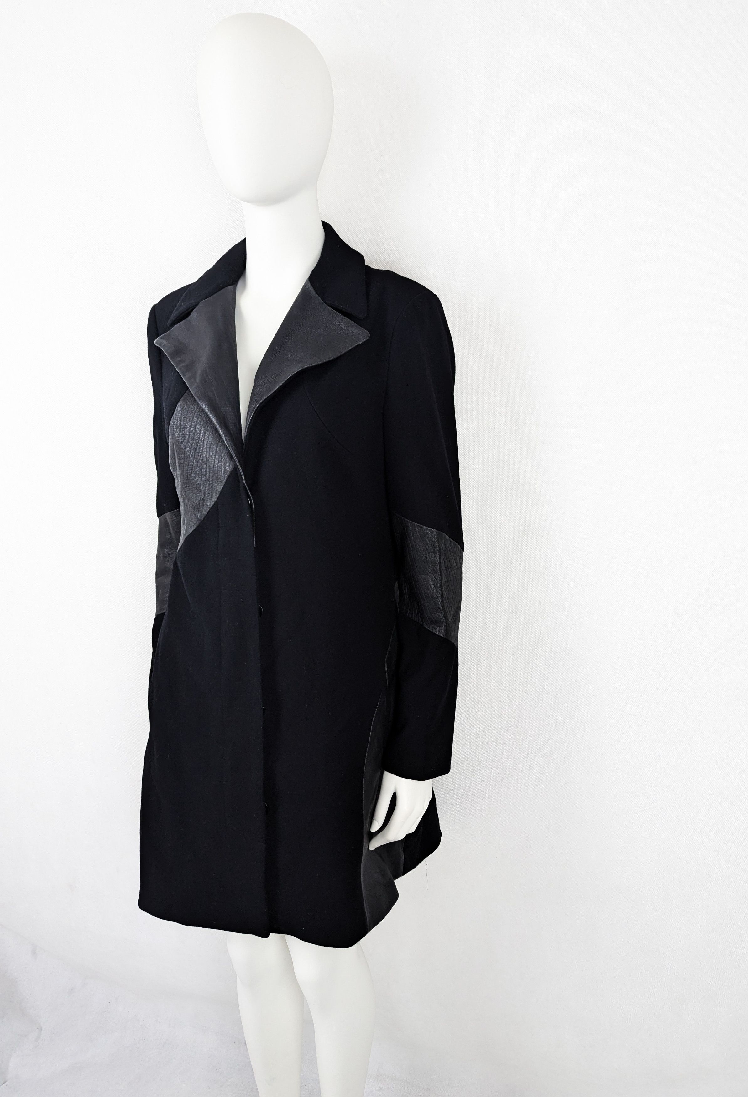 Guess Guess Marciano wool black coat with leather S Size S / US 4 / IT 40 - 2 Thumbnail