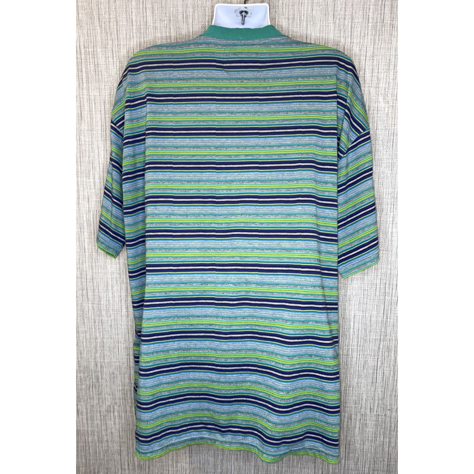 Vintage VTG PACO Sport Mens Green Striped 1/2 Zip Short Sleeve Shirt Size 2XLT Size US XXL / EU 58 / 5 - 5 Thumbnail