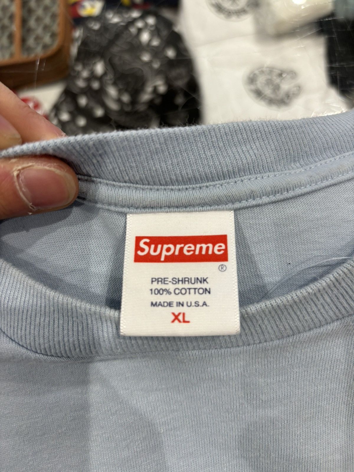 Supreme Supreme Middle Finger to the World Tee Light Blue Size US XL / EU 56 / 4 - 6 Thumbnail