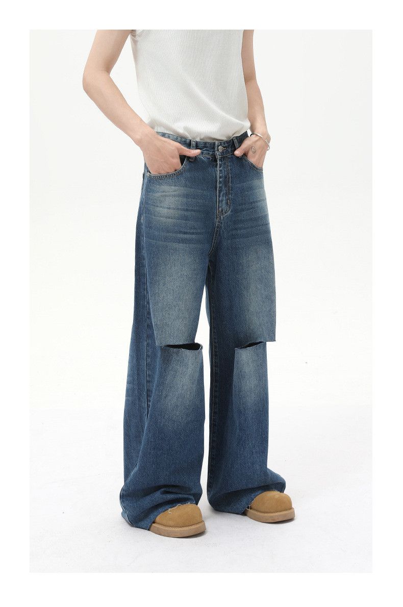 Japanese Brand × Jean American oversize washed ripped distressed street jeans Size US 32 / EU 48 - 3 Thumbnail