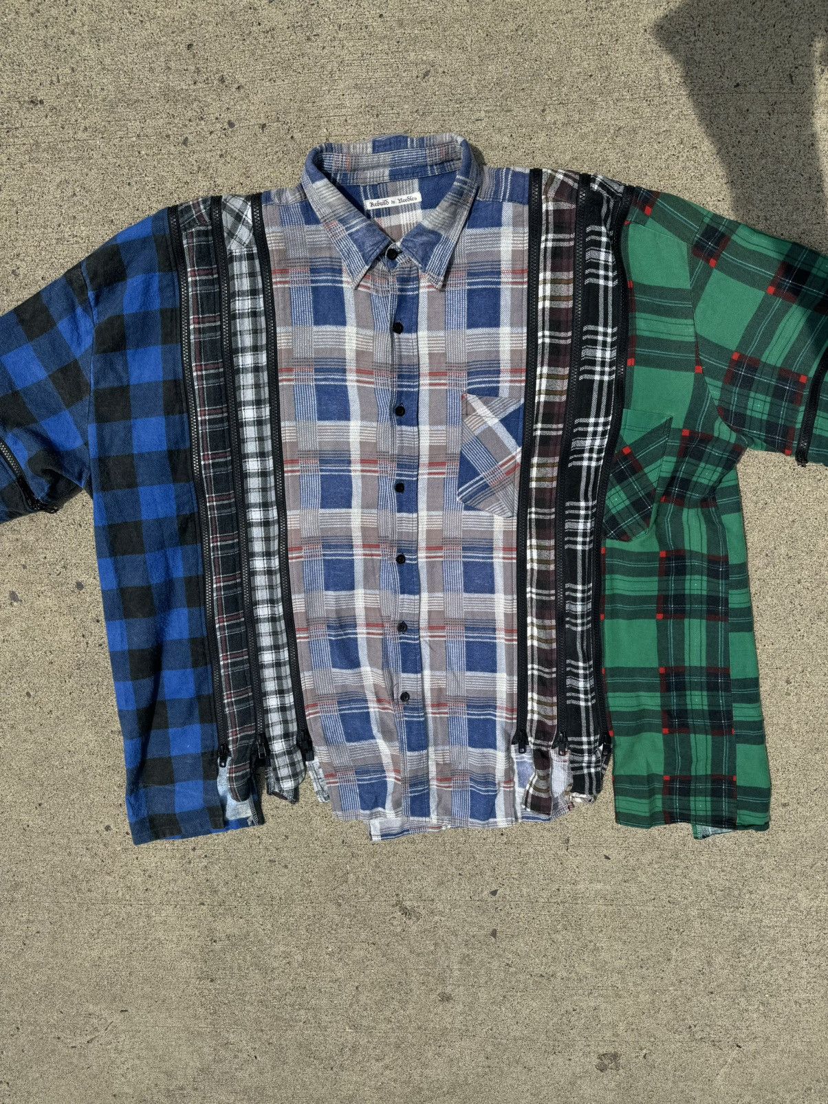 image of Needles Flannel With Zippers in Flannel Grey, Men's (Size XL)