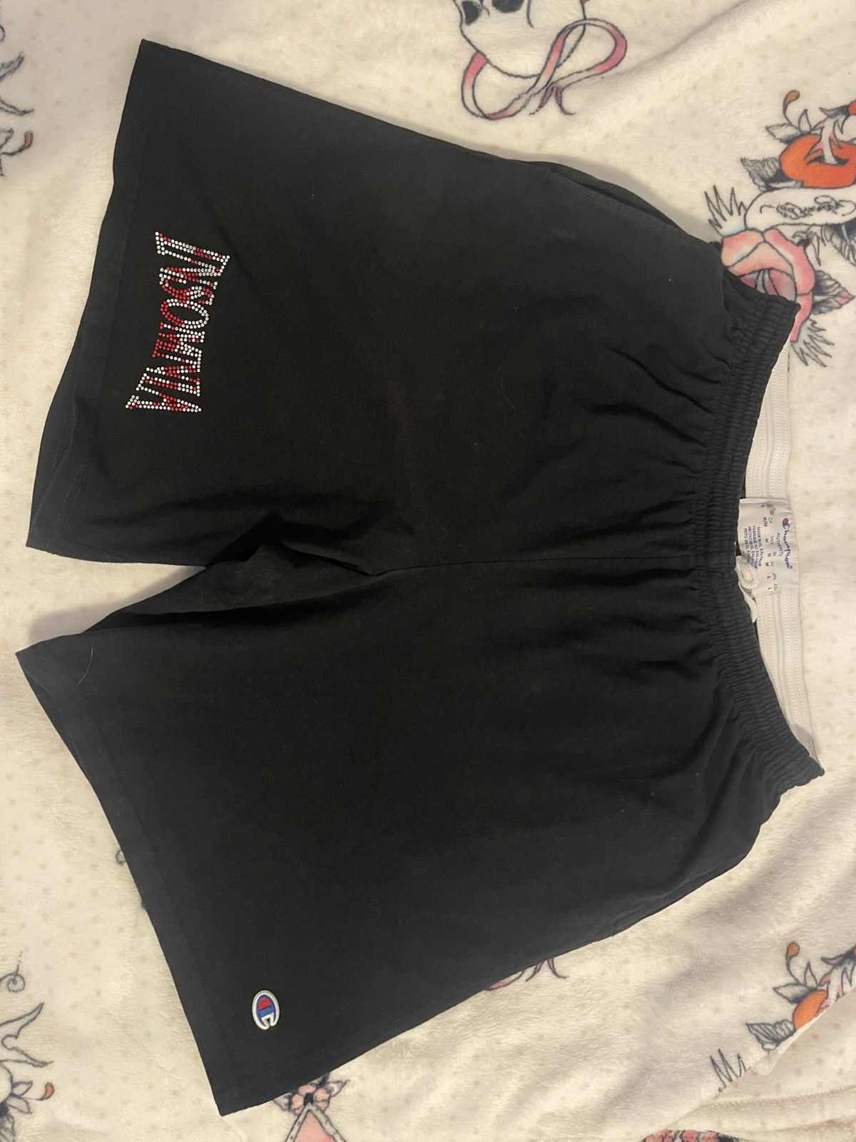 Insomnia Visuals Insomnia Visuals Rhinestone Champion Shorts Size M Size US 32 / EU 48 - 1 Thumbnail