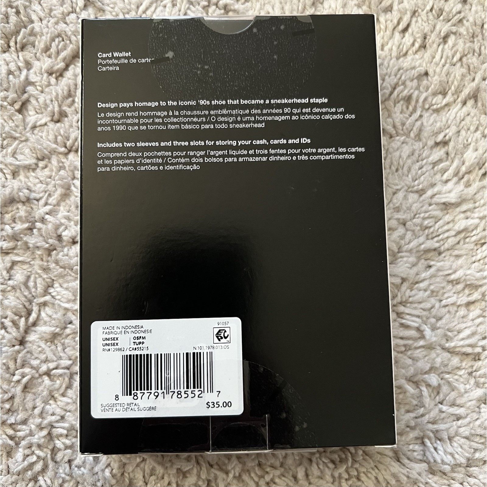 Nike Nike Air Max 90 Card Wallet White Silver Chrome Icon Swoosh Size ONE SIZE - 2 Thumbnail