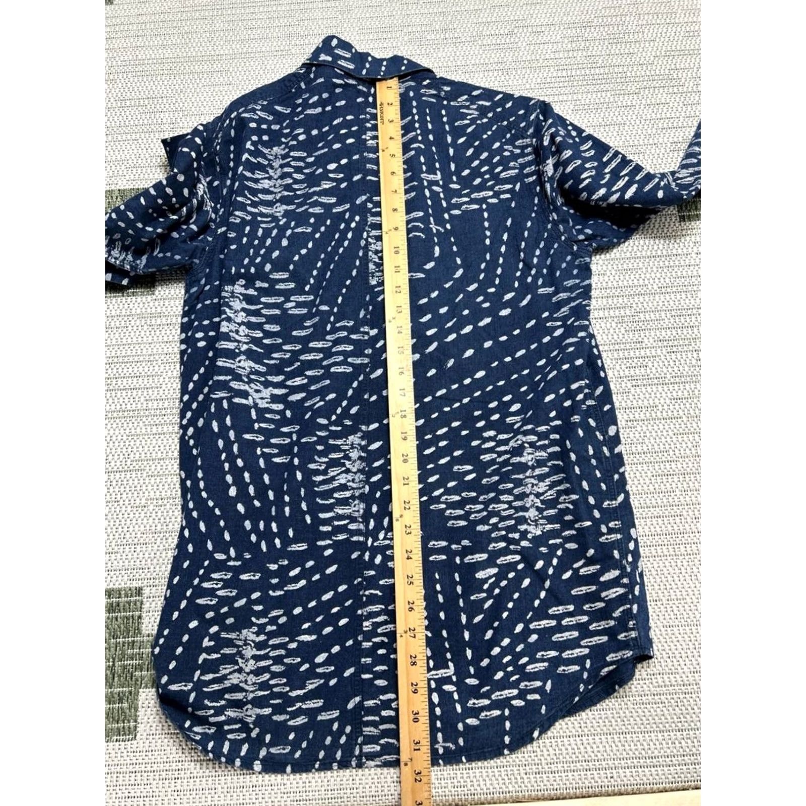 G-Star G Star Landoh Denim Shirt Mens M Blue Button-Up Geometric Pattern Casual Workwear Size US M / EU 48-50 / 2 - 7 Thumbnail