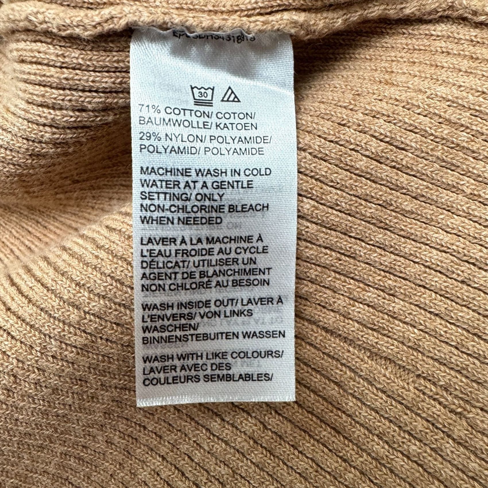 Vintage Saks Fifth Avenue Turtleneck A-Line Midi Sweater Dress Womens Small Camel Brown Size S / US 4 / IT 40 - 6 Thumbnail