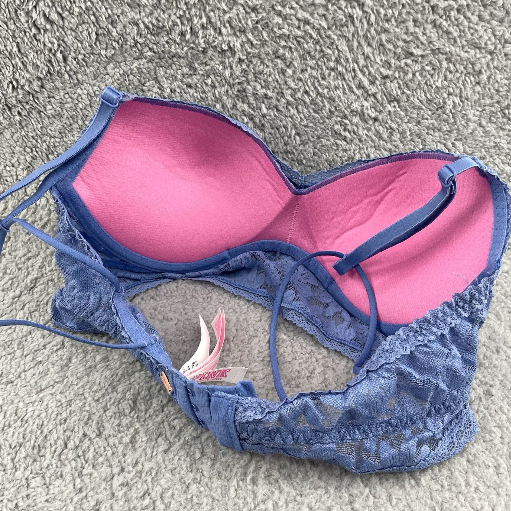 Victoria's Secret Victoria's Secret PINK Push Up Bra Womens Medium Floral Lace Bustier Coquette Size M / US 6-8 / IT 42-44 - 5 Thumbnail