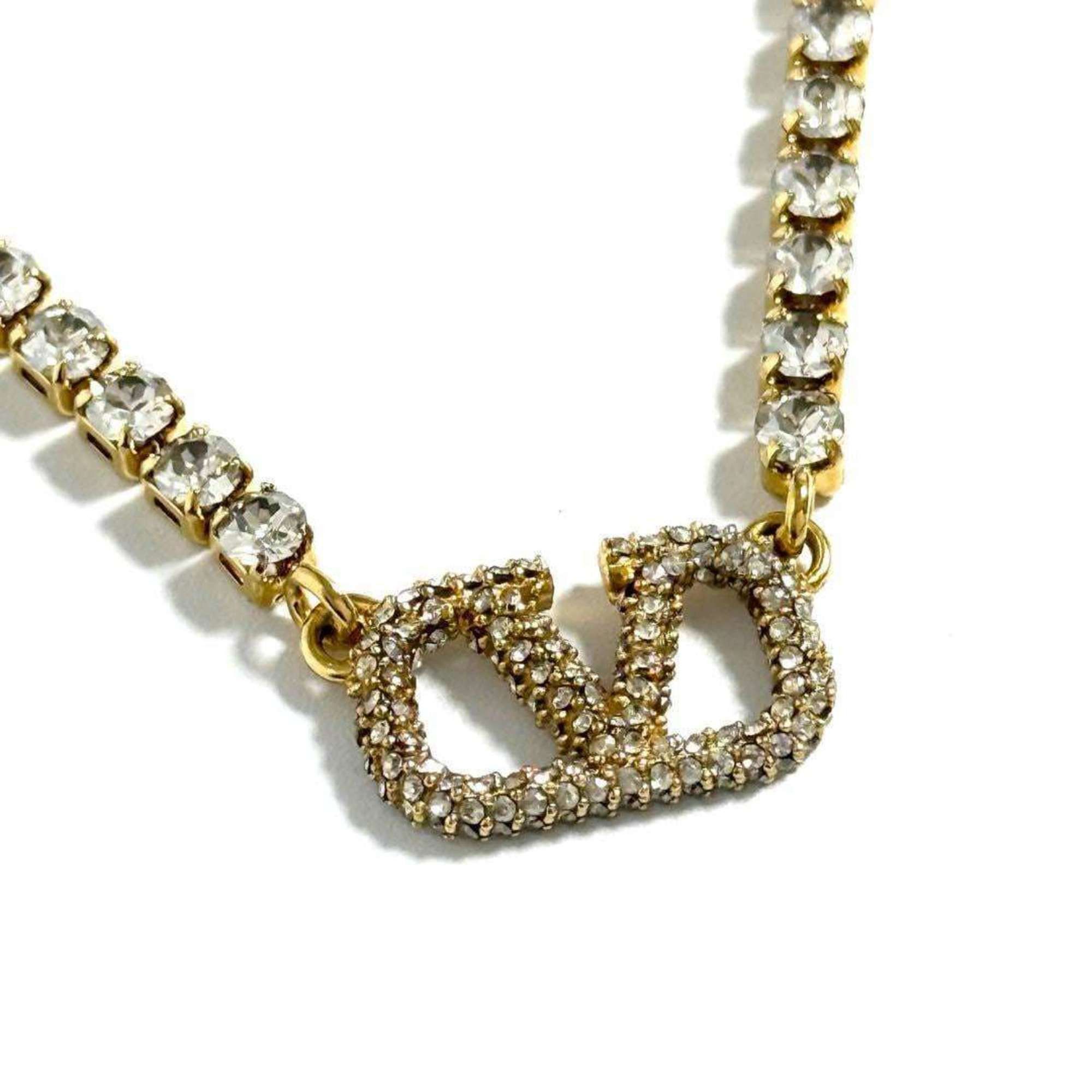 Valentino V logo signature pendant necklace