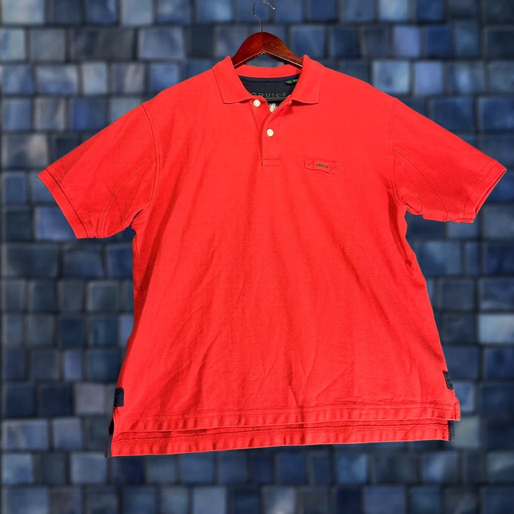 Orvis Orvis Polo Shirt Mens L Red Cotton Short Sleeve Logo Split Hem Polo Size US L / EU 52-54 / 3 - 1 Thumbnail