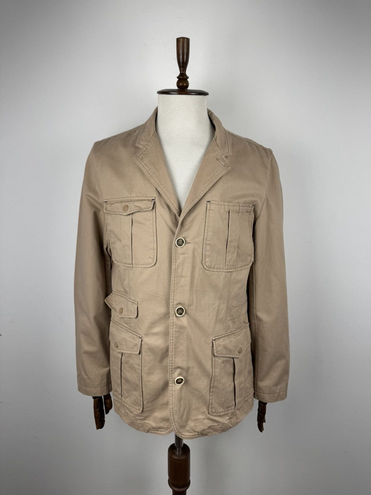 Sawyer of Napa Sawyers + Hendricks London Men's Beige Button Casual Jacket Size US XL / EU 56 / 4 - 1 Thumbnail