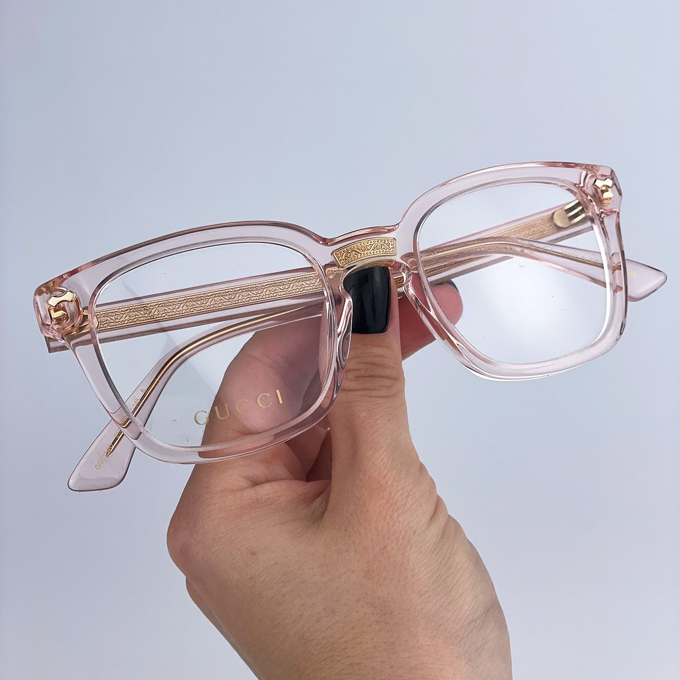 Gucci NEW Gucci GG0184O 013 Pink Square Unisex Eyeglasses Size ONE SIZE - 5 Thumbnail