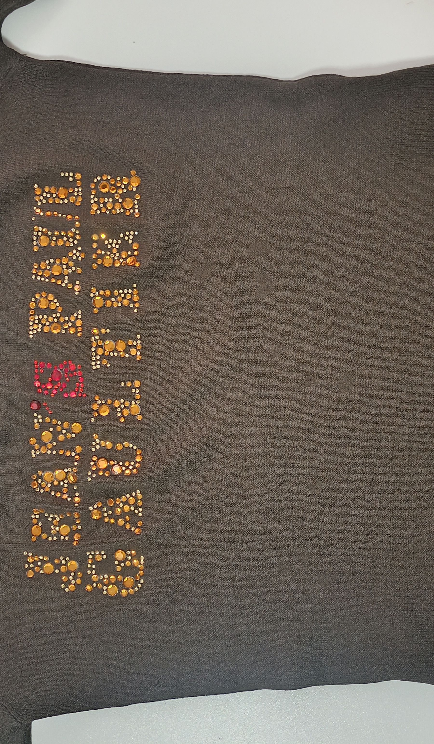 Jean Paul Gaultier Chocolate brown top with yellow and red rhinestones Size S / US 4 / IT 40 - 2 Thumbnail