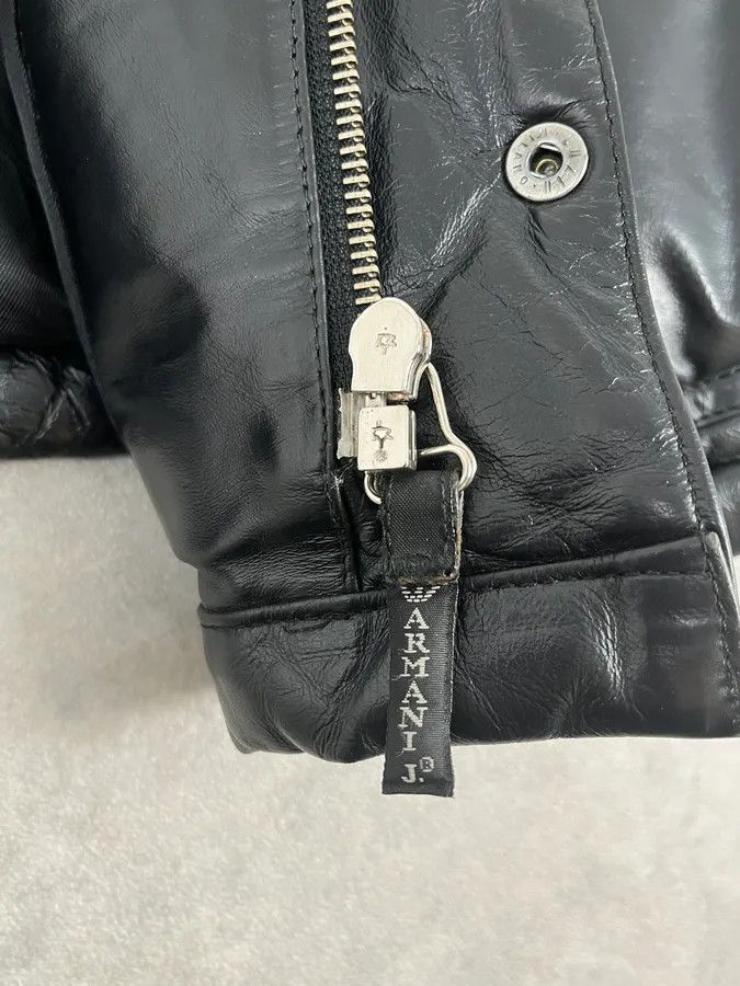 Armani 1990s Armani Black Leather Puffer Jacket Size US L / EU 52-54 / 3 - 12 Thumbnail