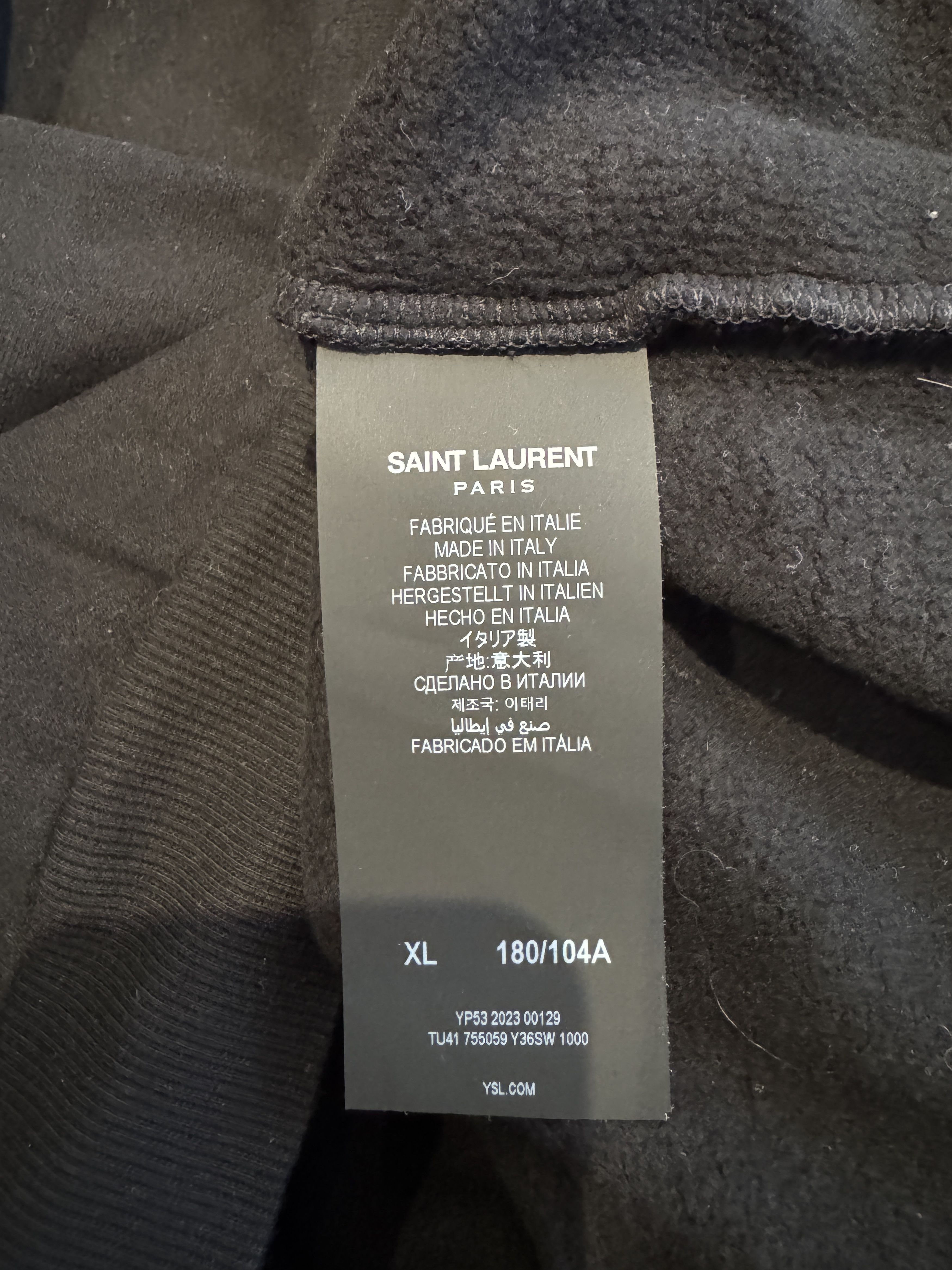 Saint Laurent Paris Saint Laurent Shawl-Neck Sweatshirt Size US XL / EU 56 / 4 - 5 Thumbnail