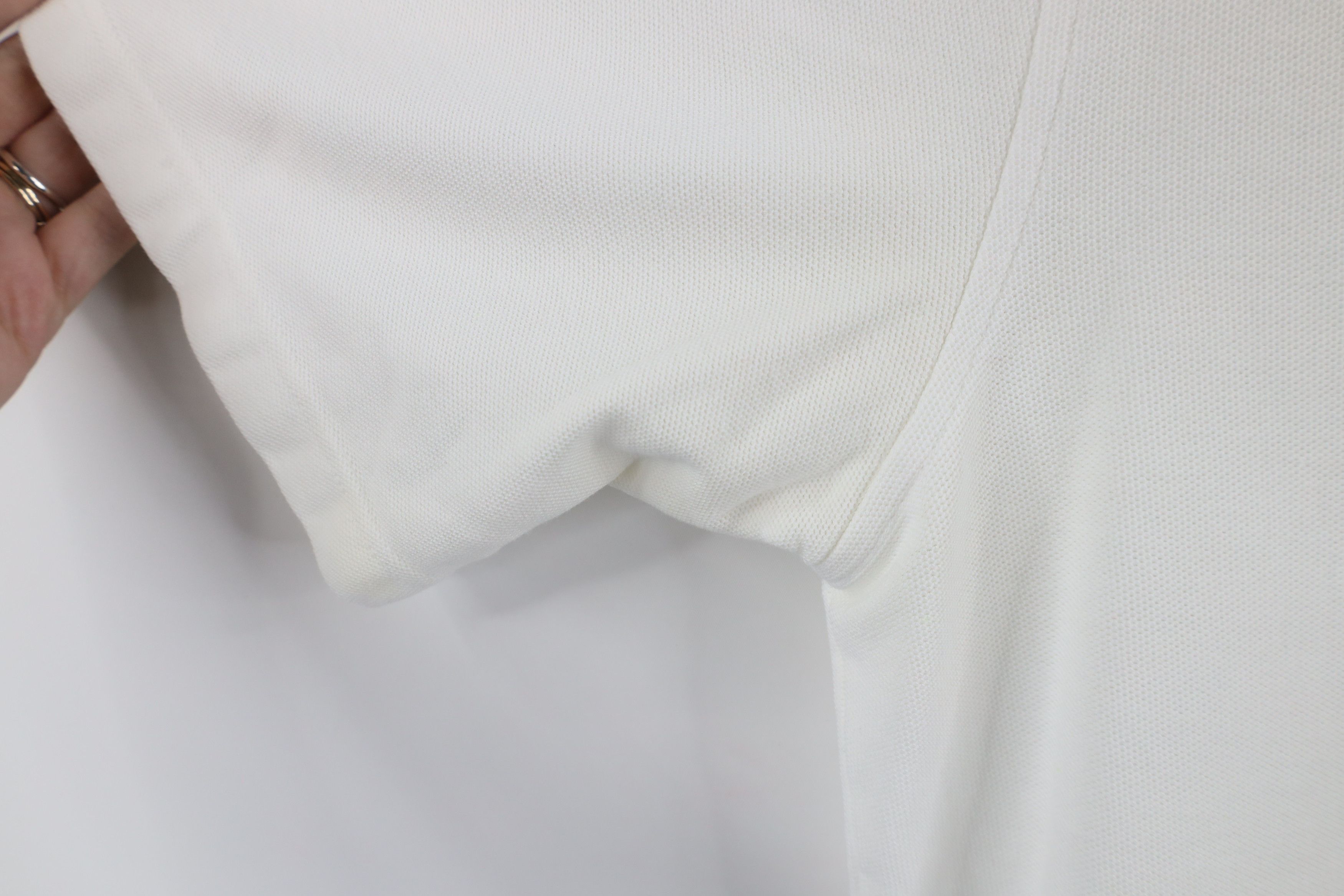Lands' End × Vintage Vintage 90s Lands End Pique Cotton Golf Polo Shirt White Size US M / EU 48-50 / 2 - 11 Thumbnail