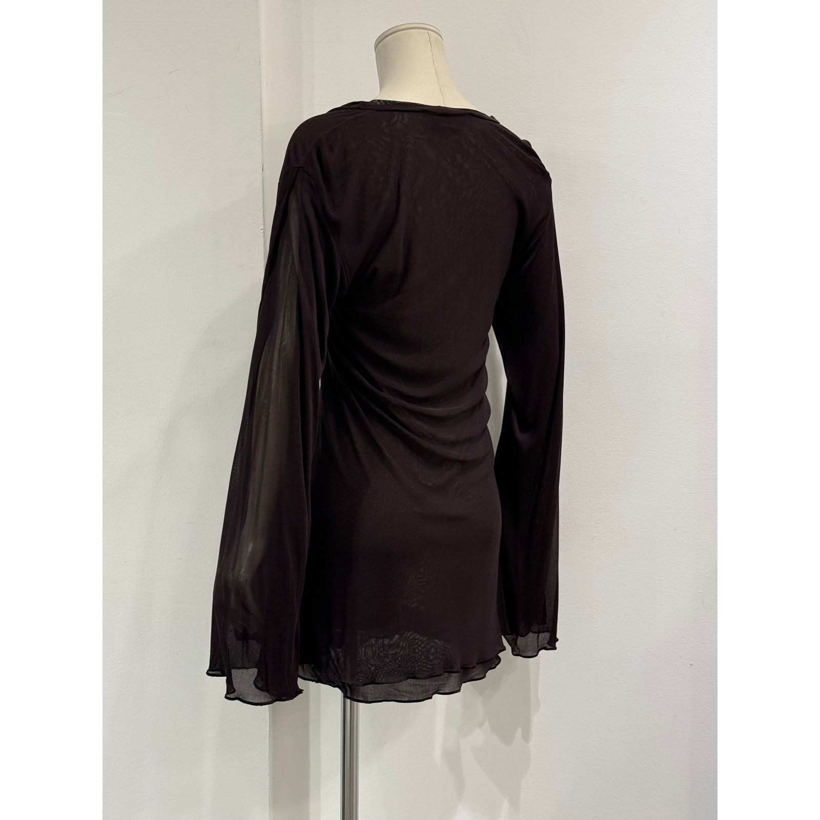Saint Laurent Paris 2000s Yves Saint Laurent by Tom Ford hybrid sheer blouse Size L / US 10 / IT 46 - 6 Thumbnail