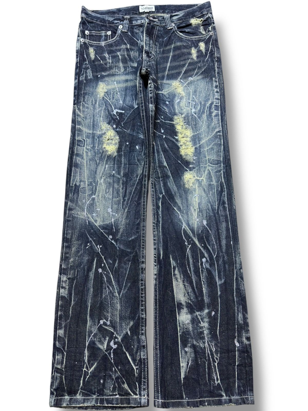 Kapital Vintage Nylaus Clothing Paint Splatter Distressed Denim Size US 31 - 1 Thumbnail