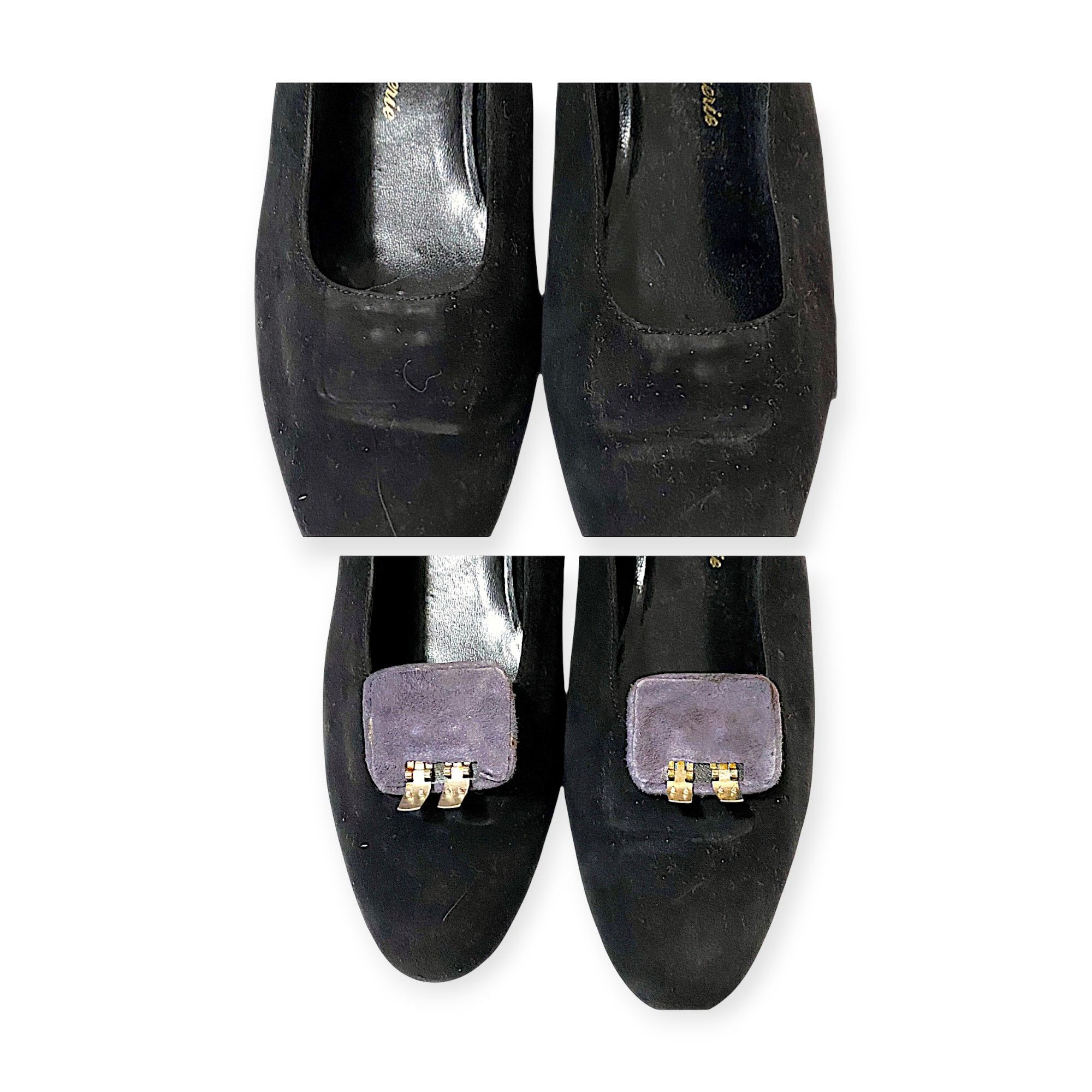 Robert Clergerie 1990s Clergerie Suede Pumps w/ Removable Ornament Sz 7 Size US 7 / IT 37 - 11 Thumbnail