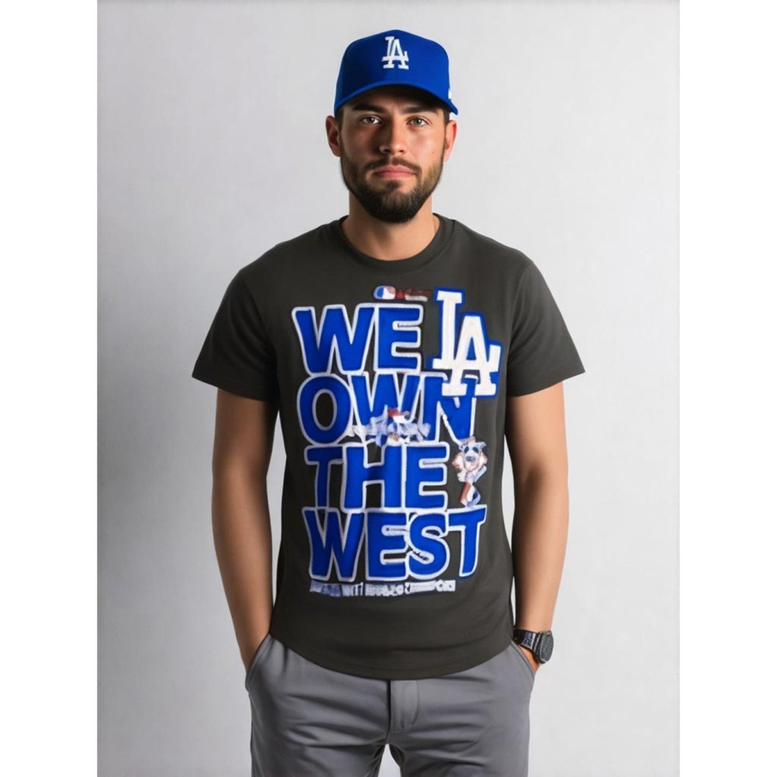 Majestic LA Dodgers We Own The West Graphic Tee Gray Majestic Medium Size US M / EU 48-50 / 2 - 1 Thumbnail