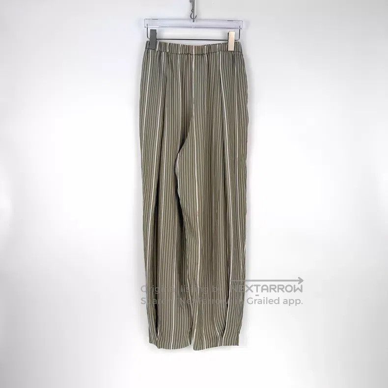 Loewe Loewe size M Gray Striped Classic Logo Silk Pants Size 23" - 4 Thumbnail