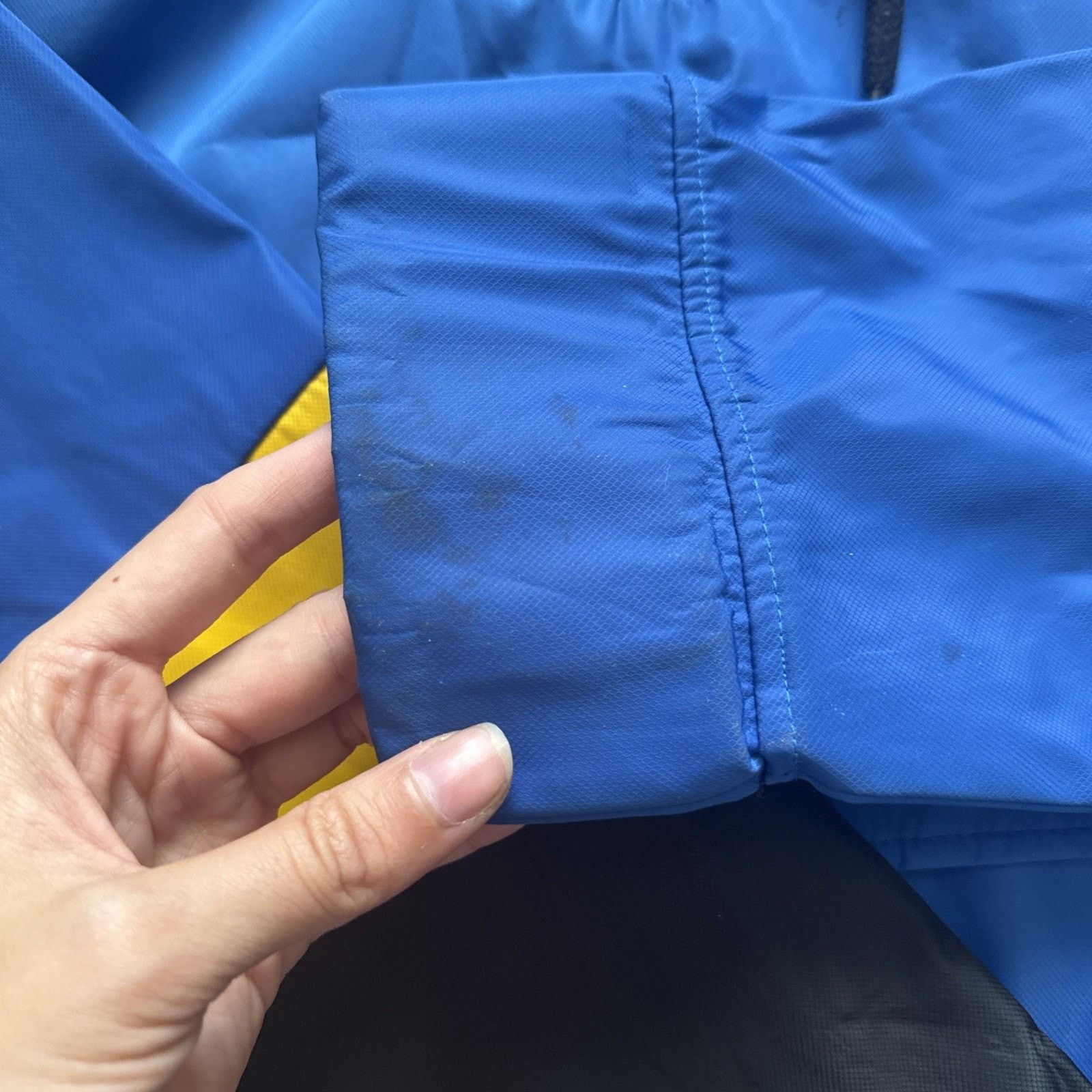 Black Pyramid Black Pyramid Jacket. Blue and Yellow. Windbreaker with hood Size US XL / EU 56 / 4 - 6 Thumbnail