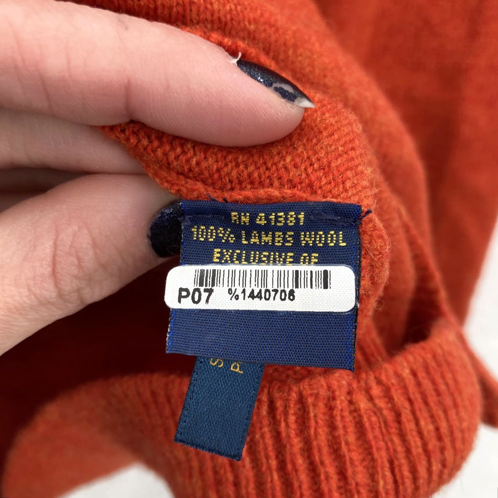 Polo Ralph Lauren Polo Ralph Lauren Sweater Mens XL Orange Lambswool Crewneck Pullover Green Pony Shirt Size US XL / EU 56 / 4 - 4 Thumbnail