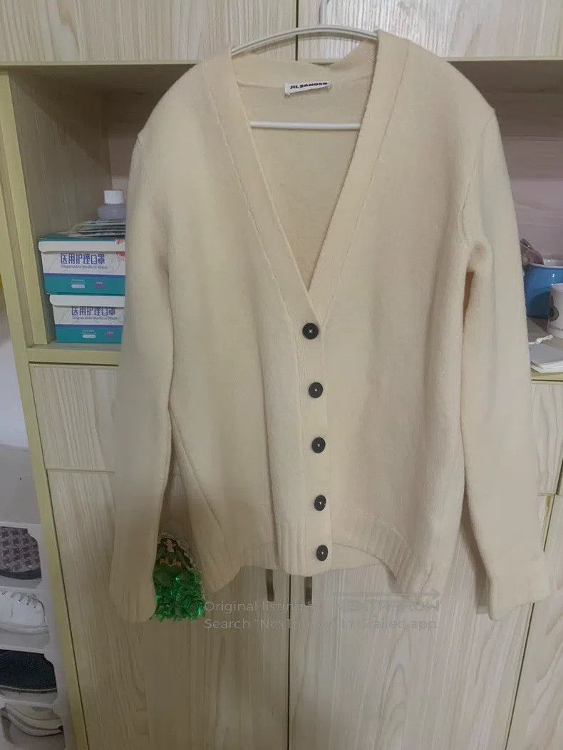 Jil Sander Jil Sander size 36 Beige wool cardigan Size US M / EU 48-50 / 2 - 1 Thumbnail