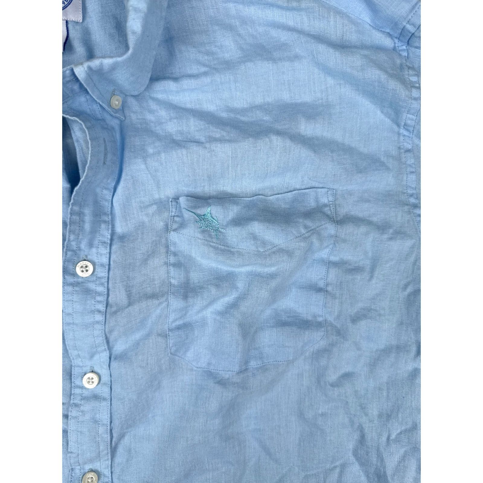 Guy Harvey Guy Harvey Brand Shirt Men Extra Large Blue 100% Linen Button Up Long Sleeve Size US XL / EU 56 / 4 - 6 Thumbnail
