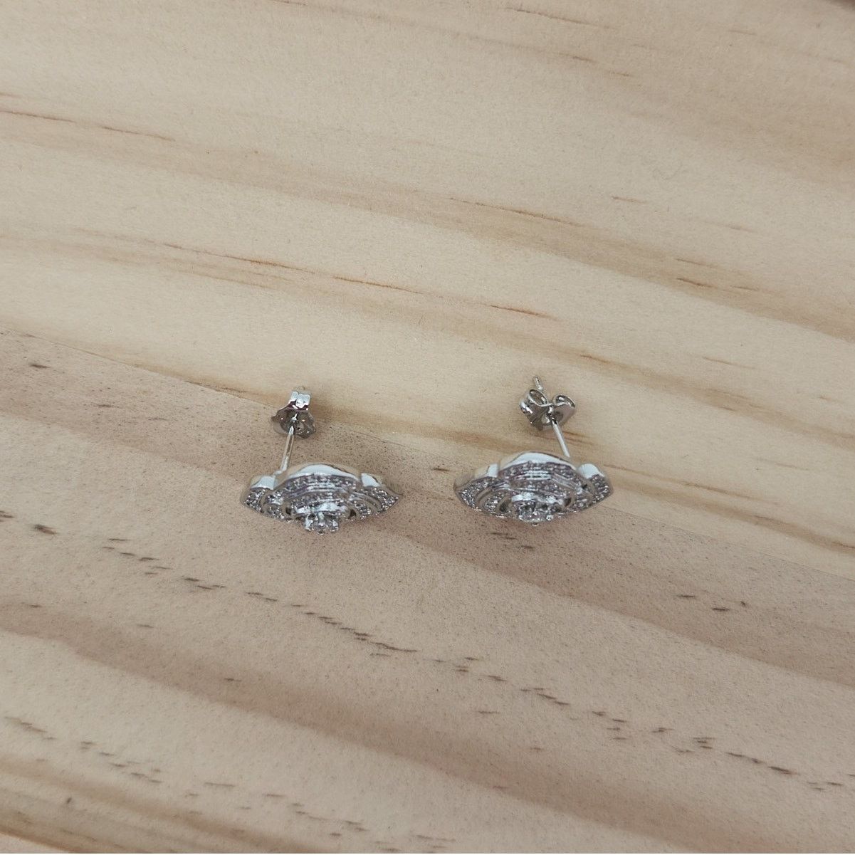 Other Elegant Camellia Flower Stud Earrings - Cubic Zirconia Size ONE SIZE - 4 Thumbnail