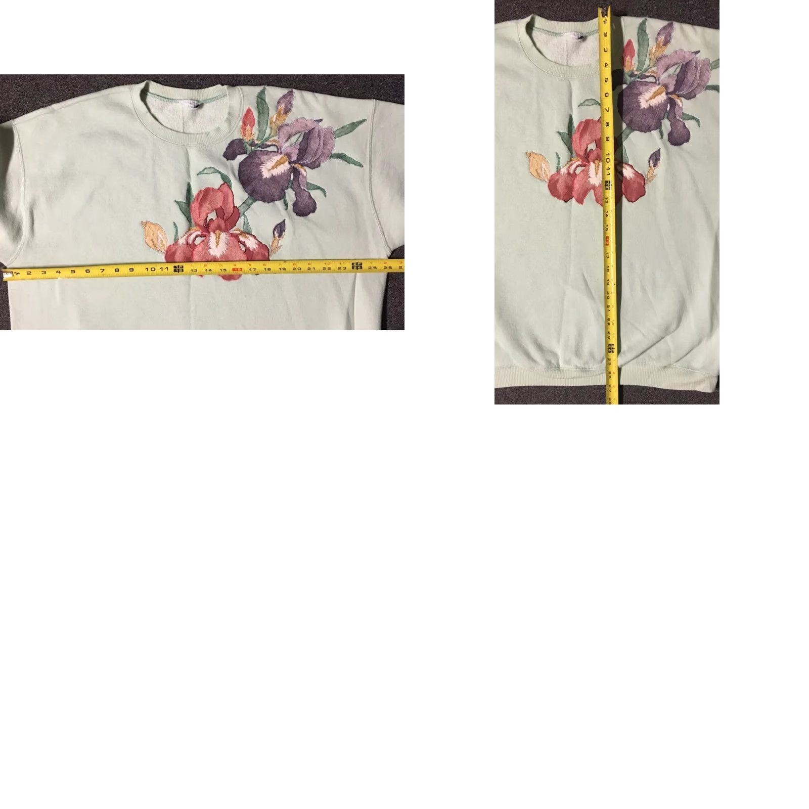 Vintage VINTAGE 90s Flowers Sweatshirt XL Green USA Nature Grunge Retro Vaporwave 80s Art Crewneck Mens Size US XL / EU 56 / 4 - 8 Thumbnail