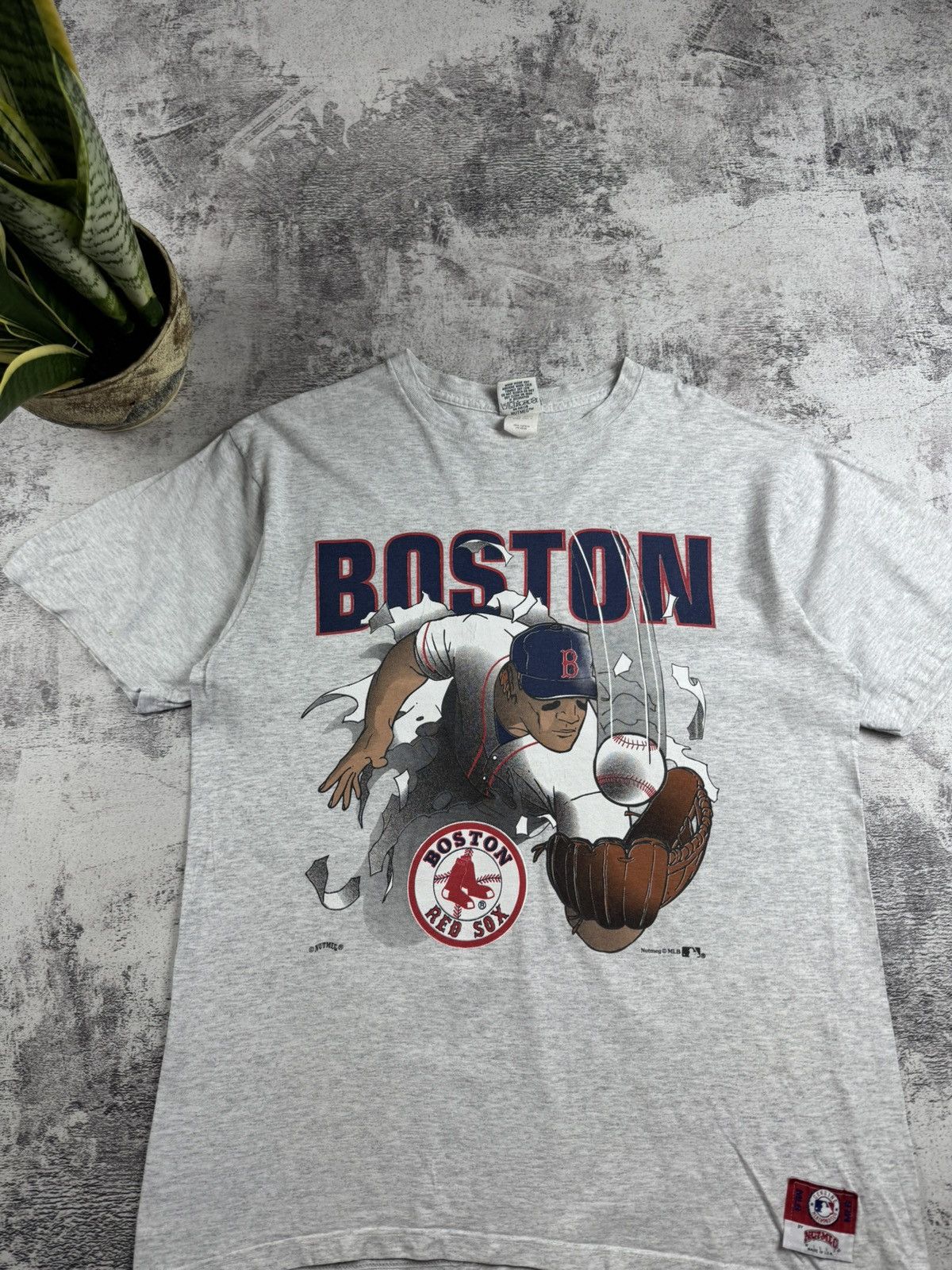 MLB Boston Red Sox Nutmeg Men’s XL Cotton Vintage Baseball MLB Jersey USA T Shirt Size US XL / EU 56 / 4 - 5 Thumbnail