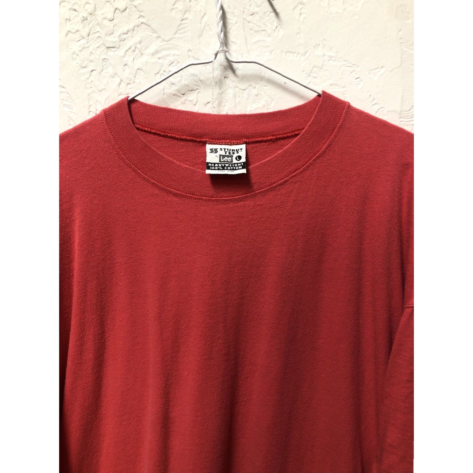 Lee VINTAGE Lee Sturdy Tees T Shirt Blank Cotton Faded Red Made In USA Large / XL Size US L / EU 52-54 / 3 - 2 Thumbnail
