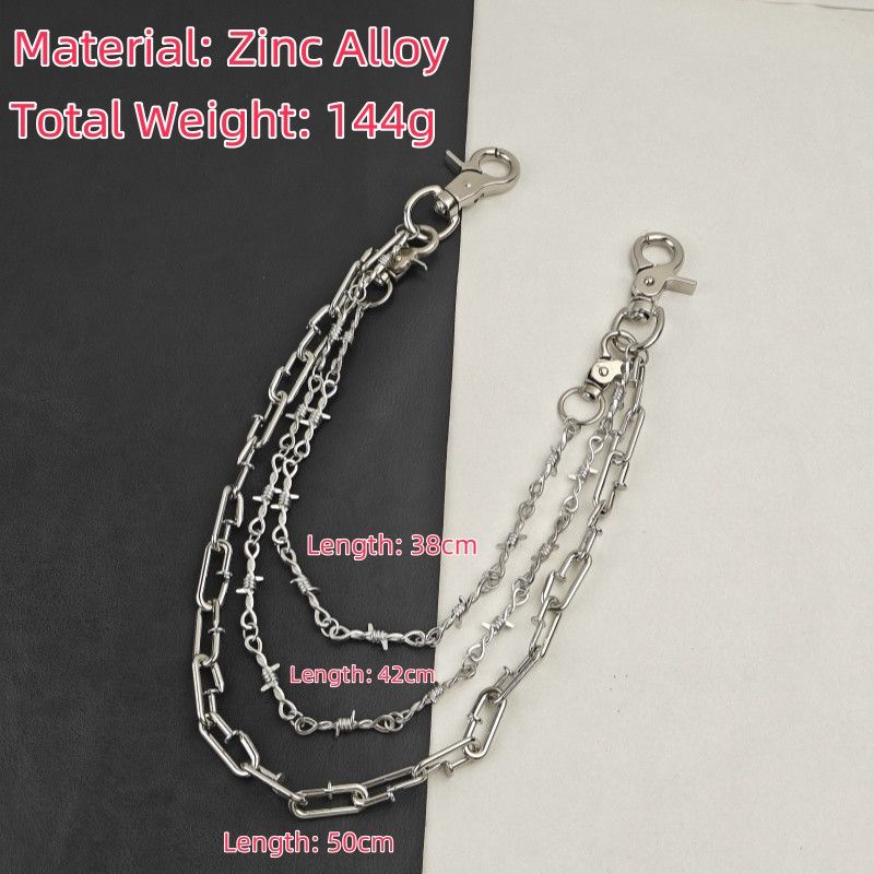 Japanese Brand × Jewelry Triple-Layer Rivet Punk Pants Chain Silver Tone Size ONE SIZE - 5 Thumbnail