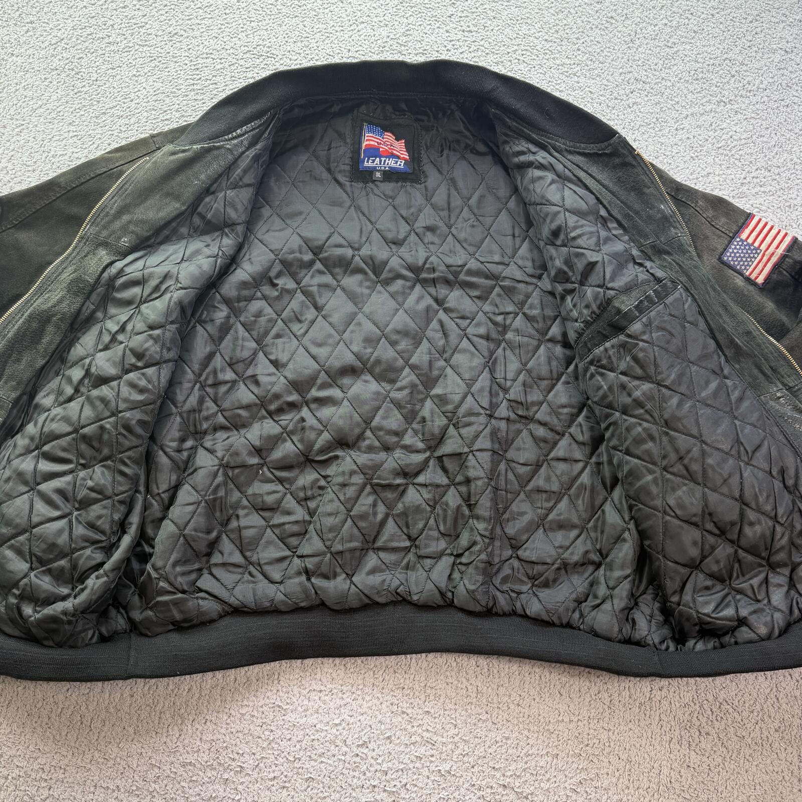 Leather Vintage 90s USMC Marines Leather Bomber Jacket Military 3XL Size US XXL / EU 58 / 5 - 6 Thumbnail