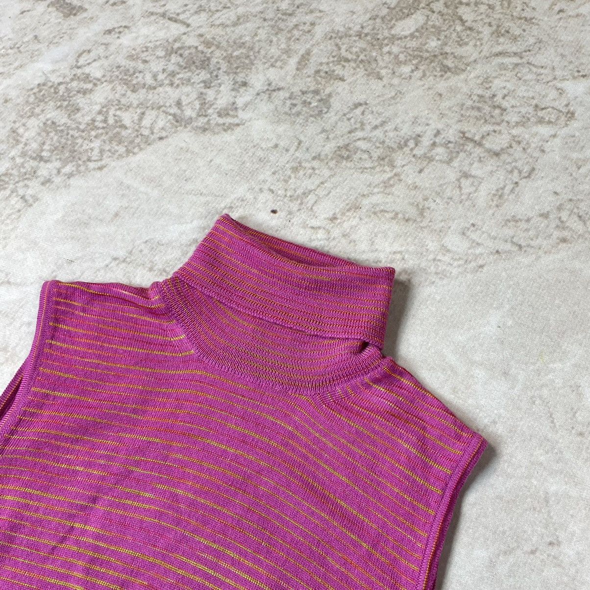Missoni Missoni Wool&Viscose Zigzag High Neck Y2K Pink Tank Top Size M / US 6-8 / IT 42-44 - 6 Thumbnail