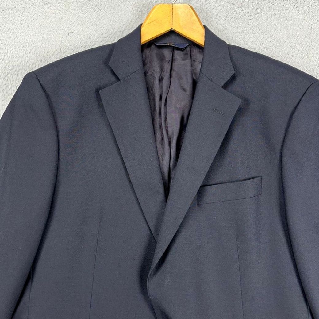 Brooks Brothers Brooks Brothers 346 Sport Coat Blazer Men 43R Dark Navy Wool Blend Stretch Notch Two-Button Formal Business Jacket Regular Size 43 Mens Size 46R - 2 Thumbnail