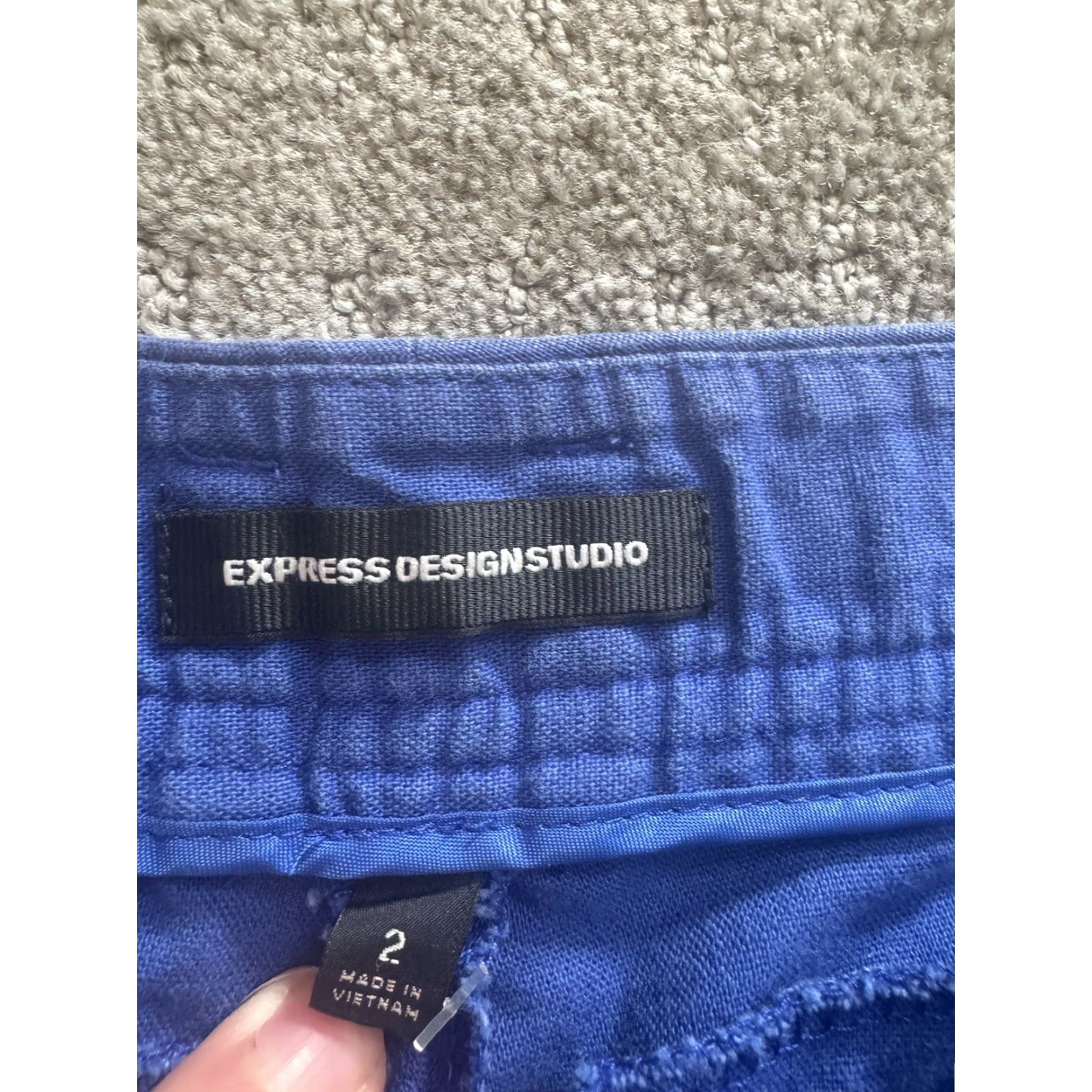 Express VINTAGE Express Shirt Womens Regular Size 2 Pleated Chino Blue Silk Front Zipper Button 90s Womens Size 26" / US 2 / IT 38 - 5 Thumbnail