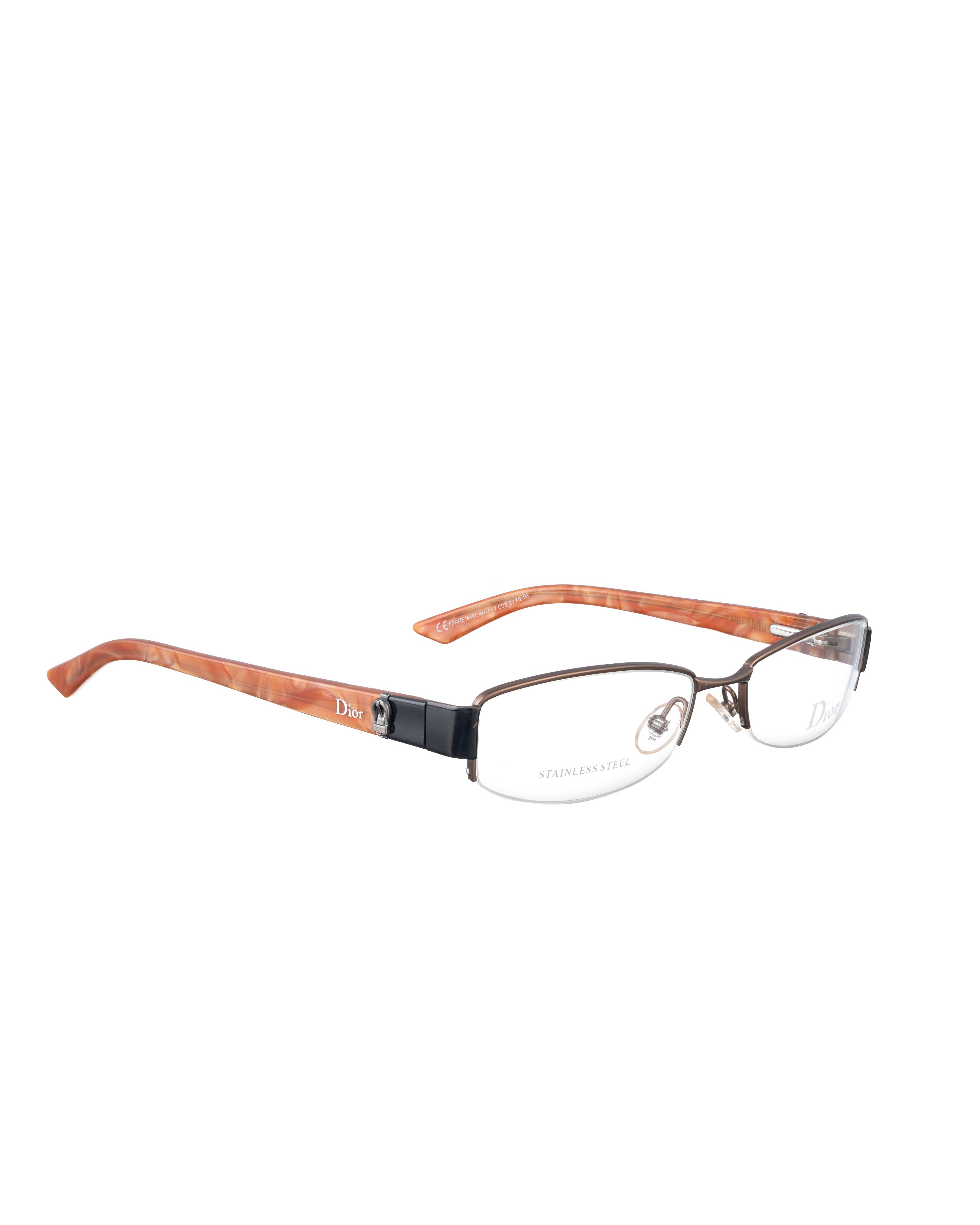 Dior Dior 00s Brown Glasses with Orange Temples Size ONE SIZE - 1 Thumbnail