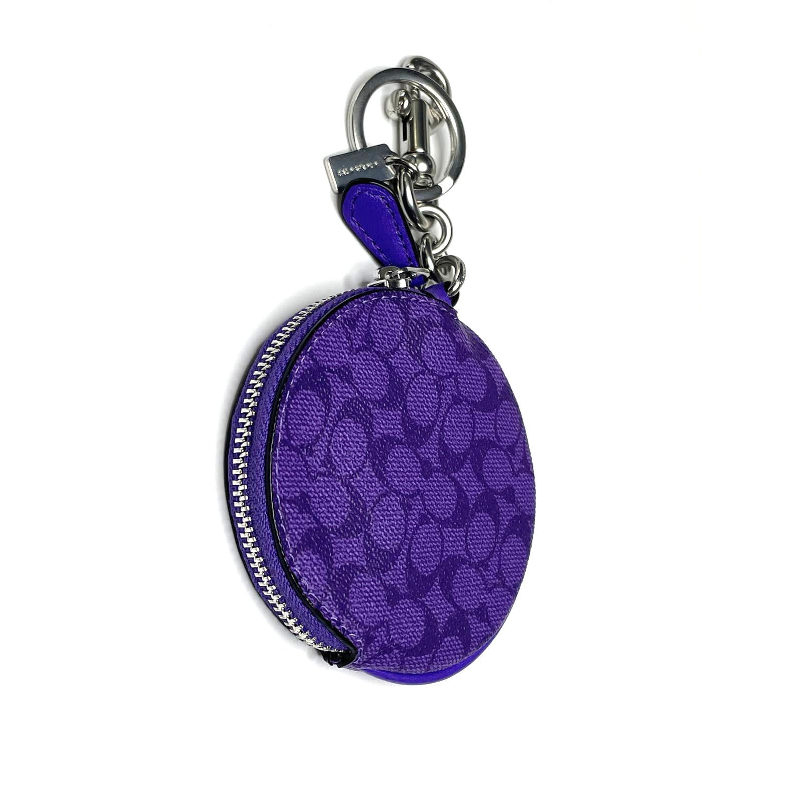 Coach Coach Circular Coin Pouch Bag Charm In Signature Canvas New Size ONE SIZE - 5 Thumbnail